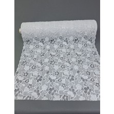 Başak Ev Tekstili Pvc Küpür Dantel Raf ve Dolap Örtüsü Runner  Beyaz