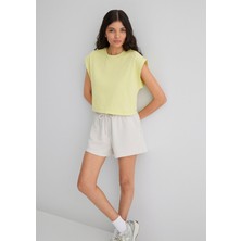 Mavi Sari Crop Basic Tişört 1613280-71309