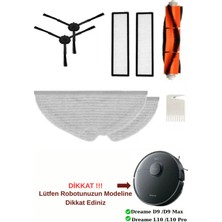 8 Parça Yedek Set, Temizlik Fırça ve Filtre, Siyah, Uyumlu ve Kaliteli