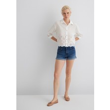 Mavi Vivia Cuffed Dark Flex Blue Jean Şort 1411217-89702