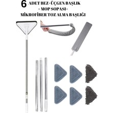 Teknotrust 3'lü Cam Yüzey Temizlik Seti, Mikrofiber Mop ve Toz Alma Başlığı