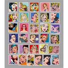 Retro Girl Seri 2 Defter Suluk Laptop Notebook Tablet Telefon Kılıf Sticker Seti