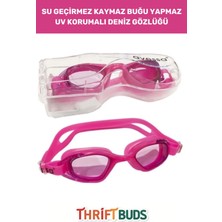Knittingtr Pembe Deniz Gözlüğü, Ayarlanabilir, Su Geçirmez, Uv Koruma, Silikon, Antifog, Kutulu