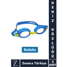 Knittingtr Çocuklar Için Ayarlanabilir Su Geçirmez Uv Korumalı Silikon Deniz Gözlüğü, Mavi- Sarı