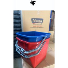 25 Lt Kırmızı Mavi Temizlik Arabası ve Yedek Kovası 2'li Set
