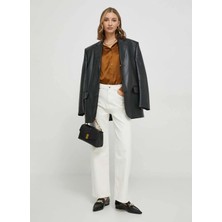 Pepe Jeans Yüksek Bel Düz Paça Regular Straight Krem Kadın Denim Pantolon PL204598WI58