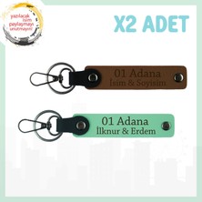 Miawiki Açık Kahve-Yeşil, Isme Özel Hediye 01 Adana Hatırası Hediye Seçeneği, Zarif Tasarım Anahtarlık Set