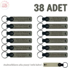 Miawiki Kül Gri & Sütlü Kahve, Özel Kulüpler ve Spor Müsabakaları Için Isim Yazılı Anahtarlık 38’li Set