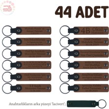 Miawiki Açık Kahve & Lacivert, Yeni Evlenen Çiftler Için Hediyelik Hatıra Anahtarlığı Isme Özel 44' Lü Set