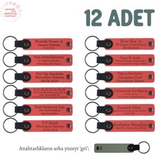 Miawiki Nar Çiçeği & Gri, Babalar Günü Hediyesi, Kişiye Özel Isim Yazılı Anahtarlık 12' Li Set