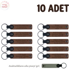 Miawiki Açık Kahverengi & Gri, Anneler Günü Için Isim Yazılı Hatıra Anahtarlık 10’lu Set