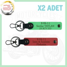 Miawiki Nar Çiçeği-F. Yeşil, Motor Severlere, Isim Plaka ve B Rh (-) Kan Grubu Acil Durum 2'li Anahtarlık