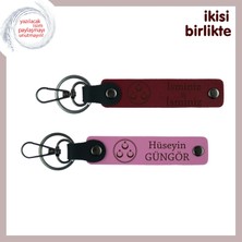 Miawiki Kankaya Doğum Günü Armağanı – Üç Ayyıldızlı, Kişisel Isimli Anahtarlık Takımı, Bordo-Pembe