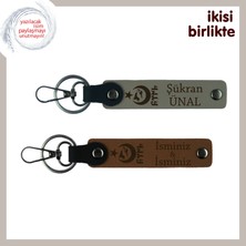 Miawiki Amcaya Unutulmaz Armağan – Ayyıldız Kurt Göktürk Temalı 2’li Kişisel Anahtarlık Seti, Kül Gri-Kahve