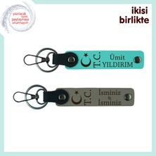 Miawiki Sevgiliye Kadar Yolu Olan Bir Hatıra – Ay Yıldız Tc Desenli Anahtarlık Takımı, Turkuaz-Kül Gri