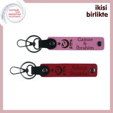 Miawiki Milli Dokunuş – Eşe Verilebilecek Ayyıldız Kurt Göktürk Temalı Anahtarlık Takımı, Pembe-Kırmızı