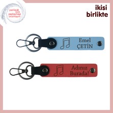 Miawiki Eşinle Duygusal Müzik Anılarına Kalıcı Dokunuş, Kişisel Deri Anahtarlık Takımı, Gök Mavi-Nar Çiçeği