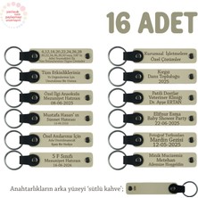 Miawiki Sütlü Kahve, Okul Törenleri Için Öğretmen Ismi Yazılı 16'lı Set, Hediyelik Hatıra Anı Anahtarlığı