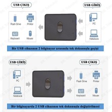 USB 2.0 2 Port Kvm Switch Çift Yönlü 1 Giriş 2 Çıkış - 2 Giriş 1 Çıkış