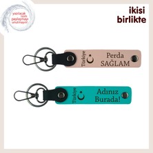 Miawiki Ziyaretlerde Verilecek Hediye – Ayyıldız ve Türkiye Deri Anahtarlık Seti X2, Yavru Ağzı-Turkuaz