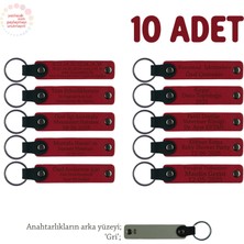 Miawiki Çevre Temizliği Etkinliği Katılımcılarına, 10'lu Set, Isim Yazılı Hediye Anahtarlık, Kırmızı & Gri