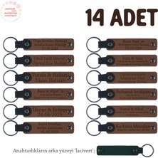 Miawiki Açık Kahve & Lacivert, Mevlit Hatırası Için Üzerinde Isim Yazılabilen Hediyelik Anahtarlık 14’lü Set