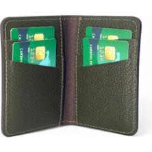Paftalı Deri El Yapımı Kartlık Cüzdan – Hakiki Deri ve Süet Kombinasyonu – 4 Kart Bölmeli, 8x11 cm