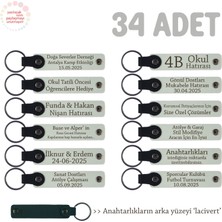 Miawiki Sevgiliye Doğum Günü Hediyesi, Kişiye Özel Isimli Anahtarlık 34' Lü Set, Beyaz & Lacivert