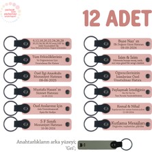 Miawiki Lise Sınıflarına Anlamlı Bir Mezuniyet Hatırası 12'li Set, Anı Anahtarlığı, Pudra & Gri