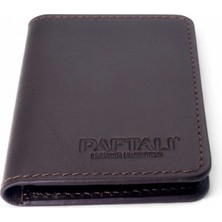 Paftalı Deri El Yapımı Kartlık Cüzdan – Hakiki Deri ve Süet Kombinasyonu – 4 Kart Bölmeli, 8x11 cm