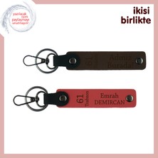 Miawiki Anlamlı Bayram Hediyesi, 61 Trabzon Temalı Kişisel Anahtarlık X2'li, Koyu Kahve-Nar Çiçeği