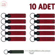 Miawiki Seramik Öğrencilerine, 10'lu Set, Kişiselleştirilebilir Isimli Hatıra Anahtarlık, Kırmızı & Yeşil