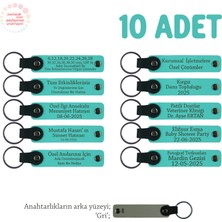 Miawiki Anaokulu Hatırası Için Kişiselleştirilmiş Anahtarlık 10’lu Set, Eğitim Öncesi Hediye, Turkuaz & Gri