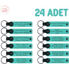 Miawiki Sınıfınızdan Geriye Kalacak En Güzel Hatıra, 24’lü Set, Isimli Deri Hediyelik Ürün, Turkuaz