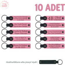 Miawiki Pembe & Siyah, Seramik Atölyesi Mezuniyetine Özel 10'lu Set, Kişiselleştirilebilir Hediye Anahtarlık