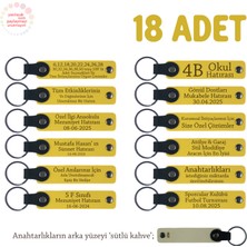 Miawiki Sarı & S Kahve, Doğum Günü Sürpriz Organizasyonuna, 18’li Set, Kişiselleştirilebilir Deri Anahtarlık