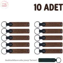 Miawiki Açık Kahve & Lacivert, Anneler Günü Için Isim Yazılı Hatıra Anahtarlık 10’lu Set