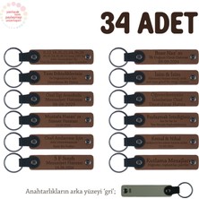 Miawiki Açık Kahverengi & Gri, Sevgiliye Doğum Günü Hediyesi, Kişiye Özel Isimli Anahtarlık 34' Lü Set