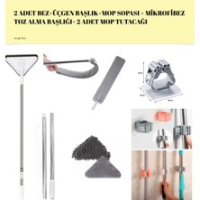 Teknotrust Set Temizlik Sistemi: Köşe Mop, Üçgen Cam Silici ve Tutacağı, Mikrofiber Toz Alma