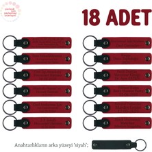 Miawiki Okul Kulüp Faaliyet Katılımcılarına, 18'li Set, Öğrenci Isim Yazılı Anı Anahtarlık , Kırmızı & Siyah