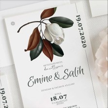 Pure Zarfsız Isimlikli Düğün Davetiyesi