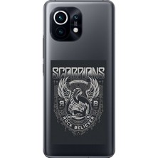 Dali Design Xiaomi Mi 11 Uyumlu Şeffaf Kılıf Scorpions Tasarımlı