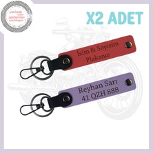 Miawiki Nar Çiçeği-Mor, Motorcu Yolculuğuna Özel Plaka ve Isim Yazılı Motor 2'li Anahtarlık