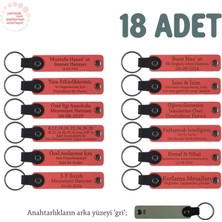 Miawiki Nar Çiçeği & Gri, Müstakbel Damada Özel Kutlamalar Için Isim Yazılan 18' Li Hatıra Anahtarlık