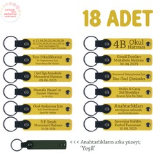 Sarı & Yeşil, Mağaza Personeline Sezon Sonu Hediyesi, 18’li Set, Kişiye Özel Yazılı Deri Anahtarlık