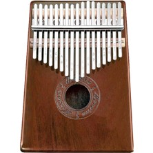KLX-520 Hakiki Ağaç Kalimba Ahşap  Desenli 17 Paslanmaz Tuşlu (Full Set)
