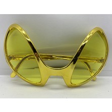 Nessi World NessiWorld Retro Gözlük - 80 li 90 lı Yıllar Parti Gözlüğü Gold Renk 8x13 cm