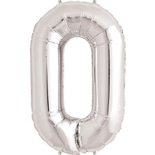 Nessi World Nessiworld 0 Rakam Folyo Balon Gümüş  40 inç