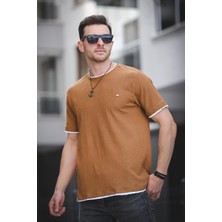 Koben Parça Kumaş Detaylı Erkek Slim Fit Tshirt