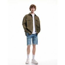 Koton Katlamalı Paça Bermuda Slim Fit Denim Şort